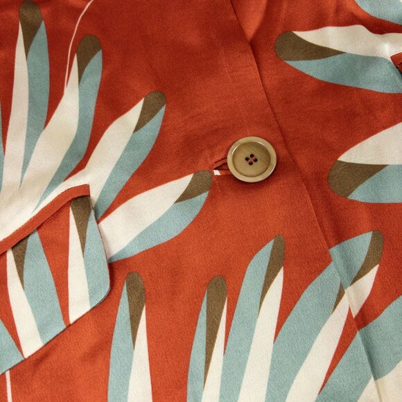 Siyu Duster Dress Women's US 2 Floral Print Made in Spain Shirt Dress Kimono - Picture 7 of 16